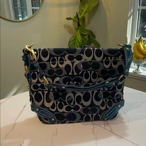 Stylish Navy and Gray Shoulder Bag